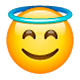 😇 Emoji Cara Sonriendo Con Aureola en WhatsApp 2.17.