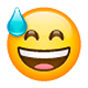 Emoji 😅 Faccina Con Un Gran Sorriso E Goccia Di Sudore su WhatsApp 2.17.