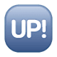 🆙 Emoji Schriftzug „UP!“ im blauen Quadrat WhatsApp 2.17.