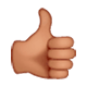 Emoji 👍🏽 Pollice In Su: Carnagione Olivastra su WhatsApp 2.17.