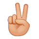 ✌🏼 Emoji Victory-Geste: mittelhelle Hautfarbe WhatsApp 2.17.