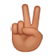 ✌🏽 Emoji Mano Con Señal De Victoria: Tono De Piel Medio en WhatsApp 2.17.