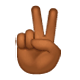 ✌🏾 Emoji Mano Con Señal De Victoria: Tono De Piel Oscuro Medio en WhatsApp 2.17.