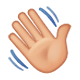 👋🏼 Emoji Mão Acenando: Pele Morena Clara na WhatsApp 2.17.