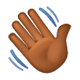 👋🏾 Emoji Mão Acenando: Pele Morena Escura na WhatsApp 2.17.