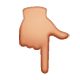👇🏼 Emoji nach unten weisender Zeigefinger: mittelhelle Hautfarbe WhatsApp 2.17.