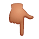👇🏽 Emoji nach unten weisender Zeigefinger: mittlere Hautfarbe WhatsApp 2.17.