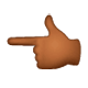 👈🏾 Emoji Dorso De Mano Con índice A La Izquierda: Tono De Piel Oscuro Medio en WhatsApp 2.17.