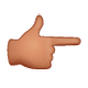 👉🏽 Emoji Dorso Da Mão Com Dedo Indicador Apontando Para A Direita: Pele Morena na WhatsApp 2.17.