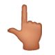 👆🏽 Emoji Dorso Da Mão Com Dedo Indicador Apontando Para Cima: Pele Morena na WhatsApp 2.17.