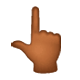 👆🏾 Emoji Dorso Da Mão Com Dedo Indicador Apontando Para Cima: Pele Morena Escura na WhatsApp 2.17.