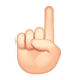 ☝🏻 Emoji nach oben weisender Zeigefinger von vorne: helle Hautfarbe WhatsApp 2.17.