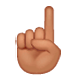 ☝🏽 Emoji nach oben weisender Zeigefinger von vorne: mittlere Hautfarbe WhatsApp 2.17.