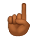 ☝🏾 Emoji nach oben weisender Zeigefinger von vorne: mitteldunkle Hautfarbe WhatsApp 2.17.