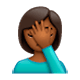 🤦🏾‍♀️ Emoji Mujer Con La Mano En La Frente: Tono De Piel Oscuro Medio en WhatsApp 2.17.