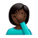 🤦🏿‍♀️ Emoji sich an den Kopf fassende Frau: dunkle Hautfarbe WhatsApp 2.17.