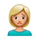 Emoji 🙍🏼‍♀️ Donna Corrucciata: Carnagione Abbastanza Chiara su WhatsApp 2.17.