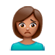 🙍🏽‍♀️ Emoji missmutige Frau: mittlere Hautfarbe WhatsApp 2.17.