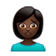 🙍🏿‍♀️ Emoji Mujer Frunciendo El Ceño: Tono De Piel Oscuro en WhatsApp 2.17.
