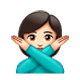 Emoji 🙅🏻‍♀️ Donna Con Gesto Di Rifiuto: Carnagione Chiara su WhatsApp 2.17.