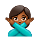 Emoji 🙅🏾‍♀️ Donna Con Gesto Di Rifiuto: Carnagione Abbastanza Scura su WhatsApp 2.17.