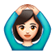 🙆🏻‍♀️ Emoji Mulher Fazendo Gesto De «OK»: Pele Clara na WhatsApp 2.17.
