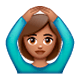 🙆🏽‍♀️ Emoji Frau mit Händen auf dem Kopf: mittlere Hautfarbe WhatsApp 2.17.