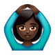 🙆🏿‍♀️ Emoji Frau mit Händen auf dem Kopf: dunkle Hautfarbe WhatsApp 2.17.