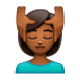 💆🏾‍♀️ Emoji Frau, die eine Kopfmassage bekommt: mitteldunkle Hautfarbe WhatsApp 2.17.