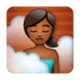 🧖🏾‍♀️ Emoji Mujer En Una Sauna: Tono De Piel Oscuro Medio en WhatsApp 2.17.