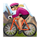 🚵🏼‍♀️ Emoji Mulher Fazendo Mountain Bike: Pele Morena Clara na WhatsApp 2.17.