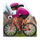 🚵🏿‍♀️ Emoji Mujer En Bicicleta De Montaña: Tono De Piel Oscuro en WhatsApp 2.17.