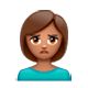 🙎🏽‍♀️ Emoji Mujer Haciendo Pucheros: Tono De Piel Medio en WhatsApp 2.17.