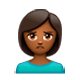 🙎🏾‍♀️ Emoji Mujer Haciendo Pucheros: Tono De Piel Oscuro Medio en WhatsApp 2.17.