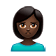🙎🏿‍♀️ Emoji Mujer Haciendo Pucheros: Tono De Piel Oscuro en WhatsApp 2.17.