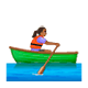 🚣🏾‍♀️ Emoji Mujer Remando En Un Bote: Tono De Piel Oscuro Medio en WhatsApp 2.17.