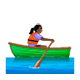 🚣🏿‍♀️ Emoji Frau im Ruderboot: dunkle Hautfarbe WhatsApp 2.17.