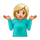 🤷🏼‍♀️ Emoji schulterzuckende Frau: mittelhelle Hautfarbe WhatsApp 2.17.