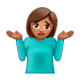 🤷🏽‍♀️ Emoji Mujer Encogida De Hombros: Tono De Piel Medio en WhatsApp 2.17.