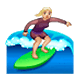 🏄🏼‍♀️ Emoji Mujer Haciendo Surf: Tono De Piel Claro Medio en WhatsApp 2.17.