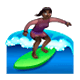 🏄🏿‍♀️ Emoji Mujer Haciendo Surf: Tono De Piel Oscuro en WhatsApp 2.17.