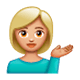 💁🏼‍♀️ Emoji Infoschalter-Mitarbeiterin: mittelhelle Hautfarbe WhatsApp 2.17.