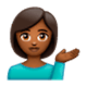 💁🏾‍♀️ Emoji Mulher Com A Palma Virada Para Cima: Pele Morena Escura na WhatsApp 2.17.