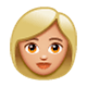 👩🏼 Emoji Mujer: Tono De Piel Claro Medio en WhatsApp 2.17.