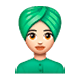 Emoji 👳🏻‍♀️ Donna Con Turbante: Carnagione Chiara su WhatsApp 2.17.