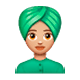 👳🏼‍♀️ Emoji Frau mit Turban: mittelhelle Hautfarbe WhatsApp 2.17.
