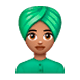 👳🏽‍♀️ Emoji Mujer Con Turbante: Tono De Piel Medio en WhatsApp 2.17.