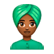 👳🏾‍♀️ Emoji Mujer Con Turbante: Tono De Piel Oscuro Medio en WhatsApp 2.17.