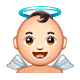 👼🏻 Emoji Bebé ángel: Tono De Piel Claro en WhatsApp 2.18.379.