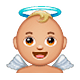👼🏼 Emoji Bebé ángel: Tono De Piel Claro Medio en WhatsApp 2.18.379.